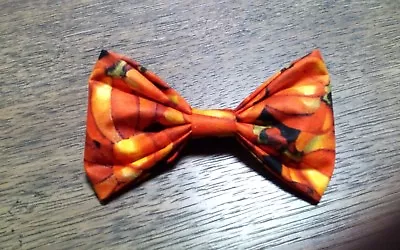 $6.99 • Buy BOYS! Festive Fall Pumpkin Orange, Black Bowtie Bow Tie Clip-on Handmade In USA!