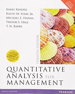 QUANTITATIVE ANALYSIS FOR MANAGEMENT 12/E By Render *Excellent Condition* • $17.75