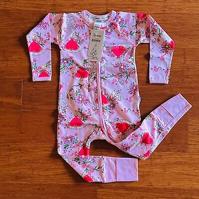 Bonds Disney Baby Girl Pink Cinderella Zip Wondersuit Size 2 BNWT Zippy • $59