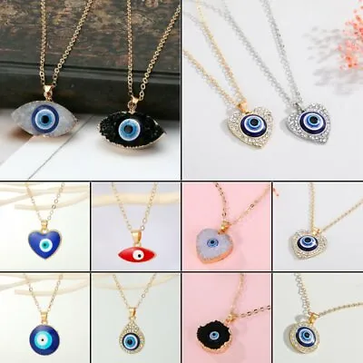 £2.15 • Buy Evil Eye Hamsa Lucky Greek Turkish Charm Pendant Choker Necklace Jewellery Gift 