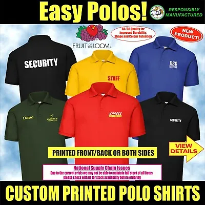 £9.75 • Buy Custom Printed Polo Shirt Unisex Personalised Stag Workwear Event Club 