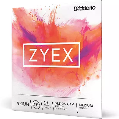 D'Addario Zyex Violin String Set With Aluminum D 4/4 Scale Medium Tension • $59.54