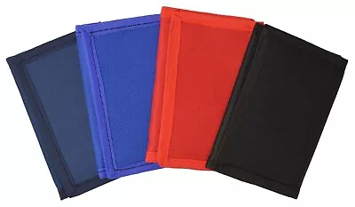 Kids Mens Solid Color Slim Trifold Nylon Children Wallet • $8.99