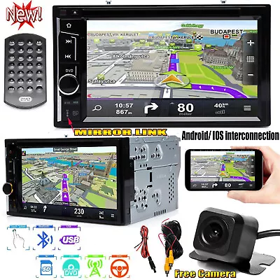 Free Backup Camera + Double 2 Din Car Stereo Car Radio Player For Ford Fusion • $103.55