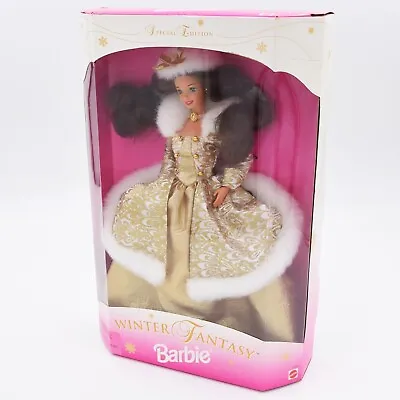 Winter Fantasy Barbie Brunette Doll  #15530 NIB Special Edition Mattel Year 1995 • $22.49