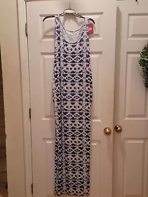 NWT Isabel Maternity Ingrid & Isabel Blue/White Maxi Dress With Slits - Size XXL • $11