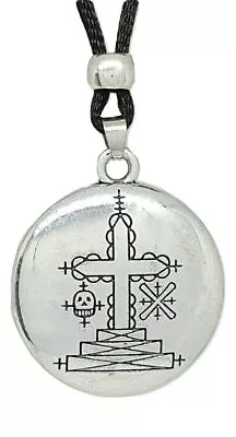 Papa Ghede Necklace Pendant Voodoo Veve Vodou Amulet Talisman Spirit Bead Cord • $16.84