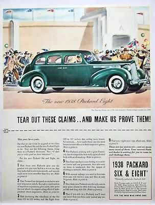 1938 Packard Eight Touring Sedan Vintage Print Ad Man Cave Art Deco Poster 30s • $10.88