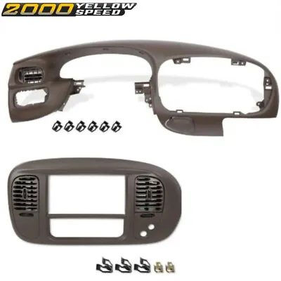 Fit For 97-03 Ford F150 Dash Pad Bezel +Center Dash Radio Bezel W/Air Vent Brown • $135.65