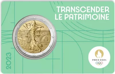 2023 France € 2 Euro Brilliant Uncirculated BU Coin Paris 2024 Olympics - Green • $17.50