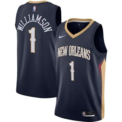 Men's New Orleans Pelicans Zion Williamson Nike Navy 2020/21 Swingman Jersey  • $45