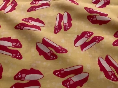 Wizard Of Oz Yellow Brick Road Ruby Slippers  Cotton Quilt Fabric 1/4 Yd 9?x44? • $12