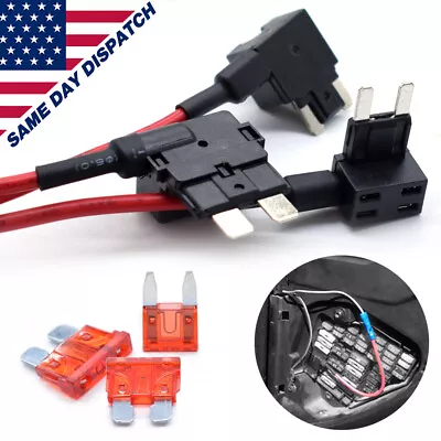 3X Piggy Back Fuse Tap Add A Circuit Mini Standard Blade Fuse Holder ATM ATP 12V • $8.89