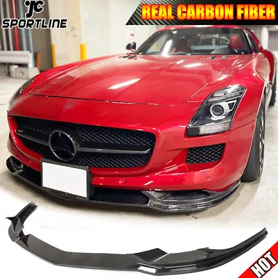 Fits Mercedes-Benz SLS AMG C197 R197 10-13 REAL CARBON Front Bumper Lip Spoiler • $949.05