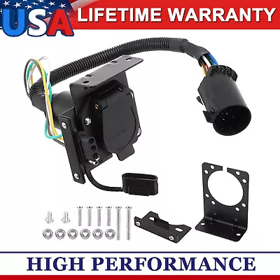 7 Way Trailer Wiring Harness 4 Way Flat Plug Kit Fits Chevy Silverado 1500 2500 • $26.89