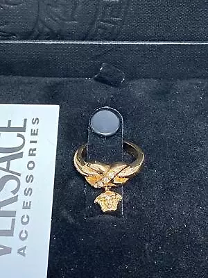 Gianni Versace Gold Tone Medusa Charm Ring Size 5.5 New #024 • $50