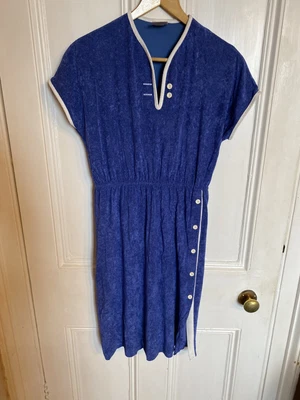£5 • Buy Vintage 1980s St Michael Towelling Dress/sports/beach Vintage Dress