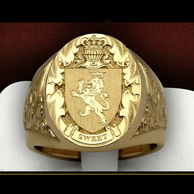 Creative Lion Jewelry 18k Yellow Gold Plated Rings For Men Party Rings Size 7-13 • $2