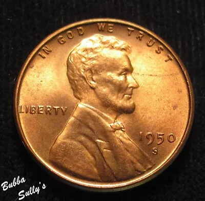 1950 S Lincoln Cent UNCIRCULATED Red • $0.99