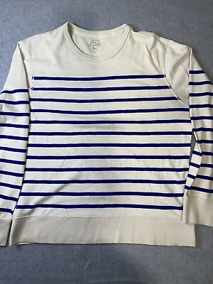 J.CREW Sweatshirt Mens L Cotton Crewneck  Long Sleeve Pullover  Striped • $13.49