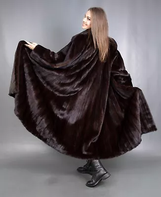 12340 Gorgeous Real Mink Coat Luxury Fur Swinger Extra Long Beautiful Size 3xl • $405