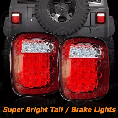 2x LED Tail Lights Rear Brake Lamps Turn Stop Reverse For Jeep Wrangler TJ CJ JK • $31.99