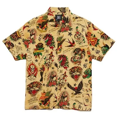 NWT Ed Hardy Flash Board Camp Shirt Size M • $59