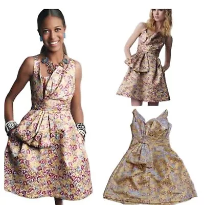 NWOT Zac Posen For Target Bow Front Metallic Floral Jacquard Mini Dress • $39