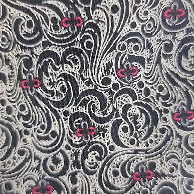 Fratelli Handmade 100% Silk Italian Tie Black Red Accents • $20