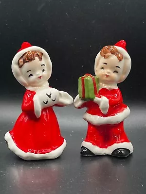 VTG Kitschy Norcrest Boy And Girl Salt And Pepper Shakers Christmas • $25