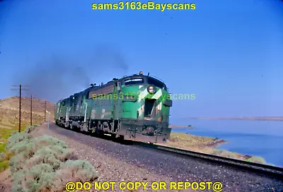 OS BURLINGTON NORTHERN RR F7 602 + 2 ALCO C424s ON SP&S COLUMBIA RIVER WA 1979 • $4.25