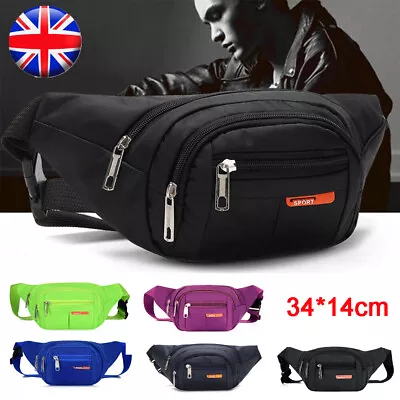 £5.99 • Buy Unisex Large Waterproof Waist Bum Bags Fanny Pack Belt Pouch Wallet Travel Bags