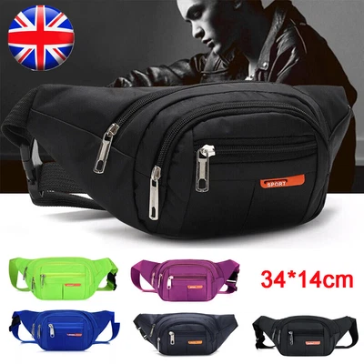 £5.99 • Buy Unisex Large Waterproof Waist Bum Bags Fanny Pack Belt Pouch Wallet Travel Bags