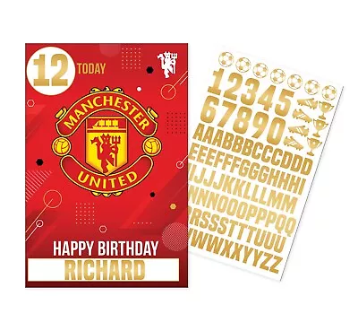 Birthday Card Manchester United Personalise With Included Sticker Sheet • £2.80
