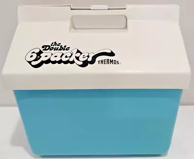 VTG Thermos Double 6 Packer Cooler Camping Beach Ice Chest Teal 12 Qt USA 7714 • $30