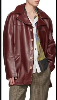 Men's Dean Winchester Leather Jacket Burgundy Coat Supernatural Genuine Leather • $109.99