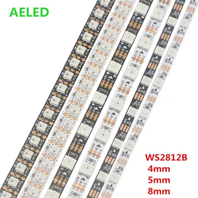 WS2812B Led Strip Individually Addressable 4mm 5mm 7mm 5V RGB Led Pixel Light 5M • $6.59