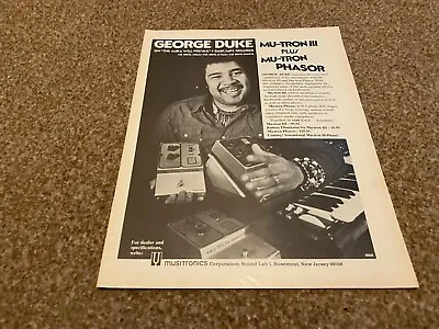 Jbf1 Advert 11x8 George Duke Mu-tron Iii & Mu-tron Phasor • $11.09