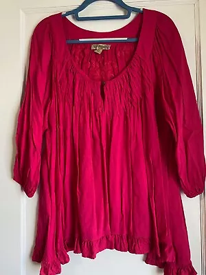 NINE WEST Vintage America Misses Size L 3/4 Sleeve Pullover Tunic ~ BOHO ~ • $9.99