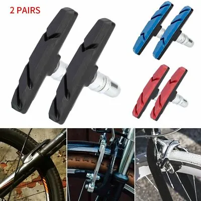 1-2X/Pairs V Type Brake Pads Shoes For BMX Road MTB Bike Bicycle Road Cycling US • $6