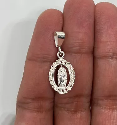 925 Sterling Silver Mother Mary Religious Unisex Charm Pendant • $19