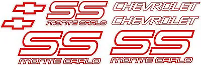   87/88 CHEVY MONTE CARLO SS DECALS  Vinyl Printed Graphic  READ DESCRIPTION B4 • $19.50