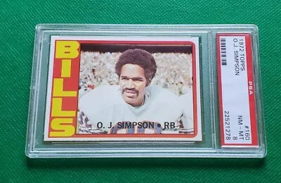 1972 O.J. OJ Simpson Topps #160 Buffalo Bills PSA 8 NM-MINT • $49