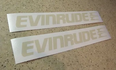  Evinrude Vintage Outboard Motor Decals TAN 2-PAK FREE SHIP + FREE Fish Decal • $8