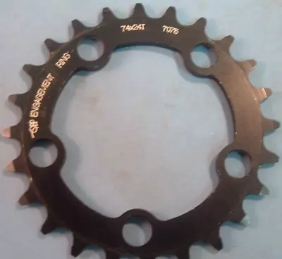 QBP USA Black Engagement Ring 24Tx 74BCD MTB Chainring-NEW/NOS-5 To 9-Spd-7075 • $22.99