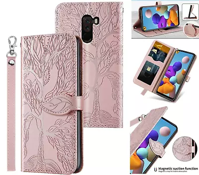Xiaomi Pocophone F1 Embossed Pu Leather Wallet Case Tree • $7.50