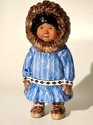 Signed C. Alan Johnson  KAIPUK  1962. Alaskan Inuit Girl. Rare Blue Dress AL-53 • $159.20