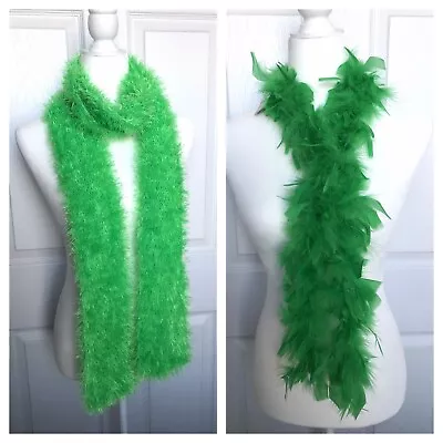 Green Scarf & Green Feather Boa-Lot Of 2-St Patricks-Mardi Gras- • $15.99