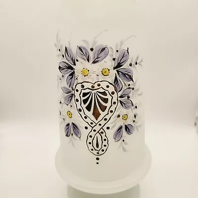 Antique Hand Painted Bristol Bohemian White Satin And Opaline Glass Vase 11.5   • $29.90