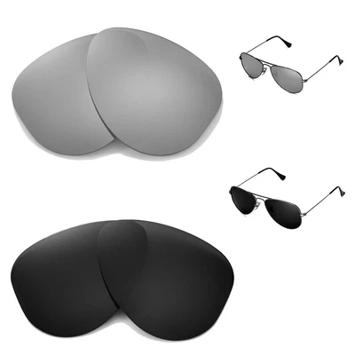 $39.99 • Buy WL Polarized Titanium + Black Lenses For Ray-Ban Aviator RB3044 Small Metal 52mm